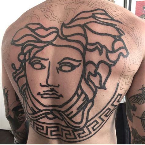 versace design tattoo|medusa line drawing tattoo.